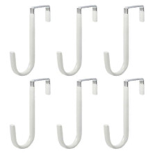 6pcs Over the Door Hooks Stainless Steel Organizer Door Hangers Hook Prevents