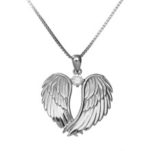 Angel Wings Necklace Clavicle Choker Silver Neck Jewelry Heart Neck Pendant