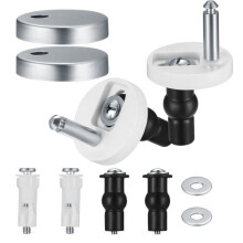 6 Pieces Universal Toilet Seat Fixing Set for Hinged Toilets, Replacement Toilet Seat Hinge Rubber Screws