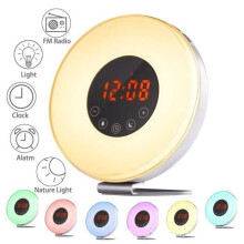 Wake-up Light, Natural Wake-Up Alarm Clock with Sunrise Simulation - FM Radio - 6 Natural Sounds - Snooze Function L9 C0C332