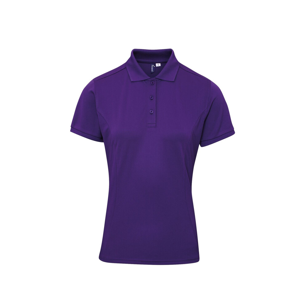 Premier (2Xl, Purple) Womens/Ladies Coolchecker Plus Piqu Polo With Coolplus