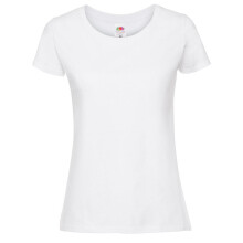 (L, Snow) Fruit Of The Loom Womens/Ladies Ringspun Premium T-Shirt