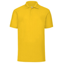 (S, Sunflower) Fruit Of The Loom Mens 65/35 Pique Short Sleeve Polo Shirt