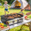 Outsunny Outsunny 3 Burner Grill Griddle, Tabletop Gas BBQ with Grease Cup, Black 2