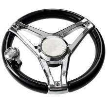 Boat Steering Wheel 3 Spoke Marine Steering Wheel for Seastar and Verado with Turning Knob