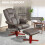 Faux Leather Manual Recliner and Footstool Set - Brown 8