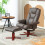 Faux Leather Manual Recliner and Footstool Set - Brown 4