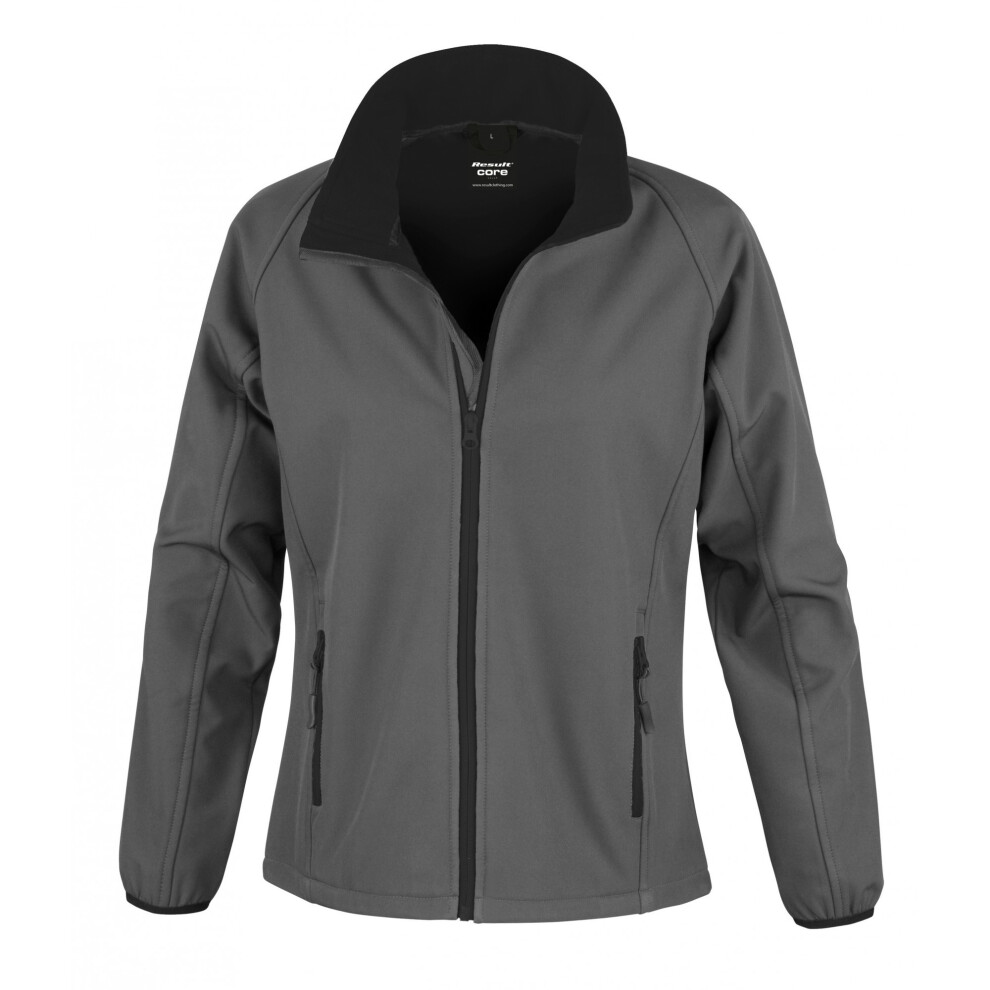Result (M, Charcoal / Black) Womens/Ladies Core Printable Softshell Jacket