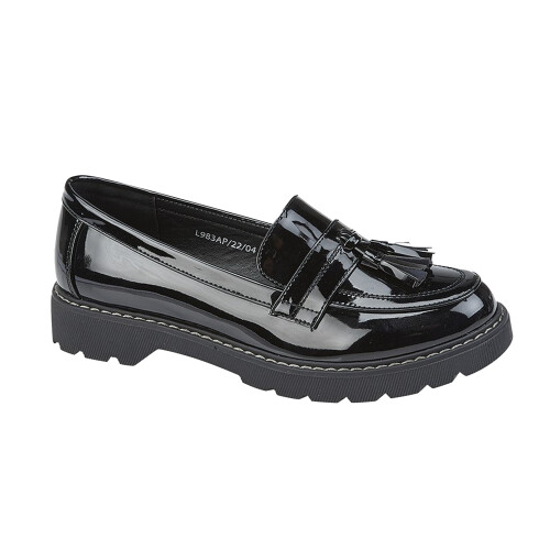 (4 UK, Black) Boulevard Womens/Ladies Loafers