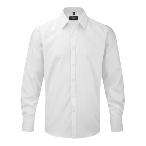Russell (18, White) Russell Mens Herringbone Long Sleeve Work Shirt