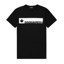 (12 Years, Black/White) DSquared2 Boys Maple Leaf T-Shirt