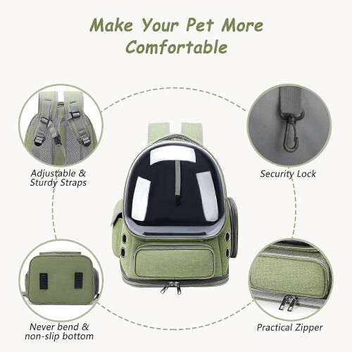 (C) Airline Approved Cat Backpack Bubble Window Breathable Foldable Small Pets Hiking Outdoor 2
