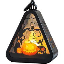 Halloween Pumpkin Candle Holder Plastic Table Decor for Indoor Outdoor