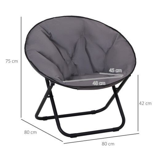 Outsunny Silla de Luna Gris 80 x 80 x 75 cm 2