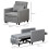 Homcom Sofá Cama Gris 69 x 82.5 x 84 cm 6