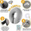 (Gray, M) Inflatable Dog Collar Surgery Cone - Quick Release Adjust Fit Stop Stitch Bite Lick Wound 3