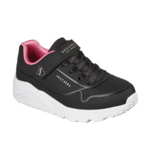 (5 UK Child, Black/Pink) Skechers Girls Street Uno Lite Perforated Trainers