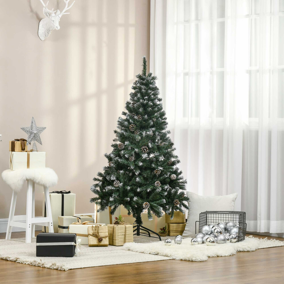 Homcom 5Ft Artificial Christmas Tree Xmas Indoor Decoration, Automatic Open