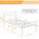 White Single Metal Bed Frame w/ Headboard Solid Slatted Base for Adults Teenager 4