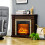 Homcom Chimenea Eléctrica Marrón 80 x 21.6 x 67.8 cm 5