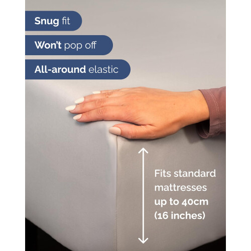 Fitted Sheet Single 90x190 - Microfibre Extra Deep 40cm (16") 2