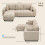 Homcom Sofá Chaise Longue Beige 242 x 156 x 87 cm 6