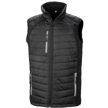 (4XL, Black/Grey) Result Genuine Recycled Unisex Adult Compass Softshell Padded Gilet