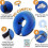 (Blue, L) Inflatable Dog Collar Surgery Cone - Quick Release Adjust Fit Stop Stitch Bite Lick Wound 5