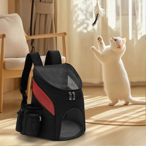 (Blue Black, L) Breathable Foldable Puppy Shoulder Carrier Compact Space-Saving for Vet Visits 2