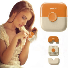 2 in 1 Hair Trimmer Comb Split End Cutter Bangs Trimmer Orange