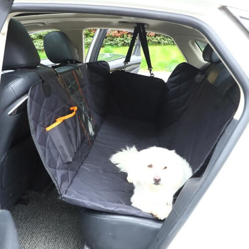 Housse de siège pour chien - Imperméable - 147 x 137 cm - Noire - Fenêtre de visualisation - Résistante 1