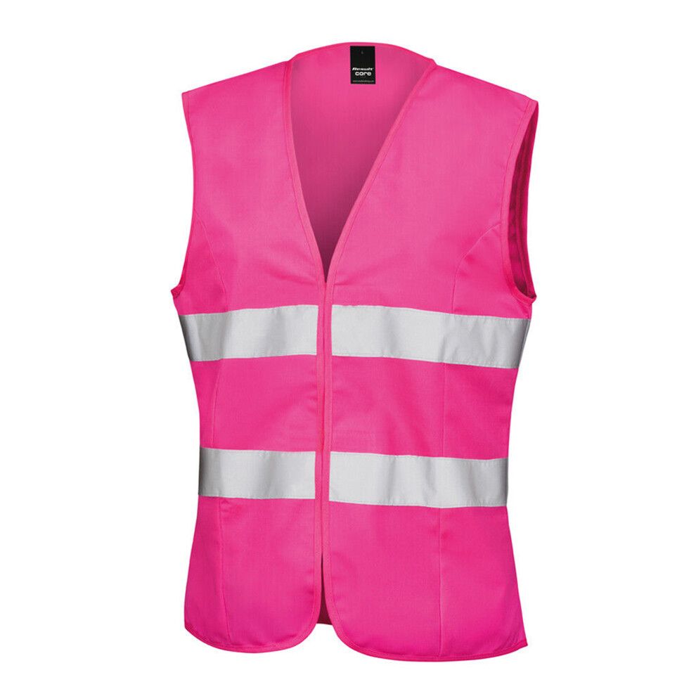 Result (Xs/8, Fluorescent Pink) Core Womens/Ladies Sleeveless Hi Vis Vest - Image 2
