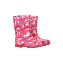(7 UK Child, Bright Pink) Mountain Warehouse Childrens/Kids Splash Unicorn And Rainbow Light Up Wellington Boots