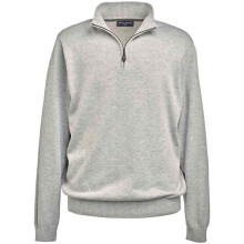 (L, Silver) Brook Taverner Mens Dallas Zip-Neck Sweater