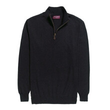 (L, Black) Brook Taverner Mens Dallas Zip-Neck Sweater