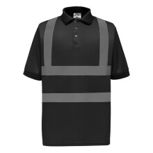 (L, Black) Yoko Hi-Vis Short Sleeve Polo Shirt / Mens Workwear