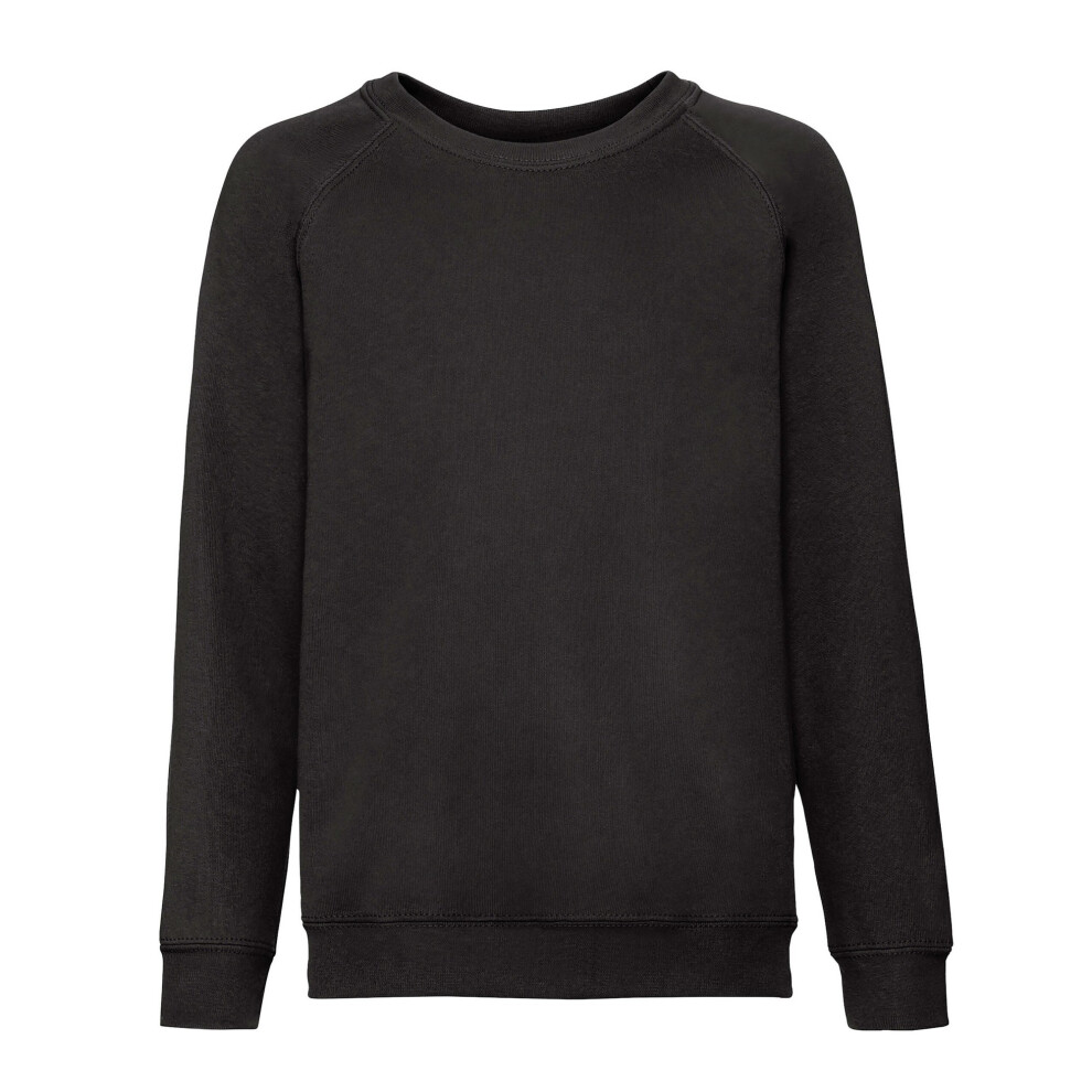Fruit Of The Loom (3-4 Years, Black) Childrens/Kids Classic Raglan Sweatshirt