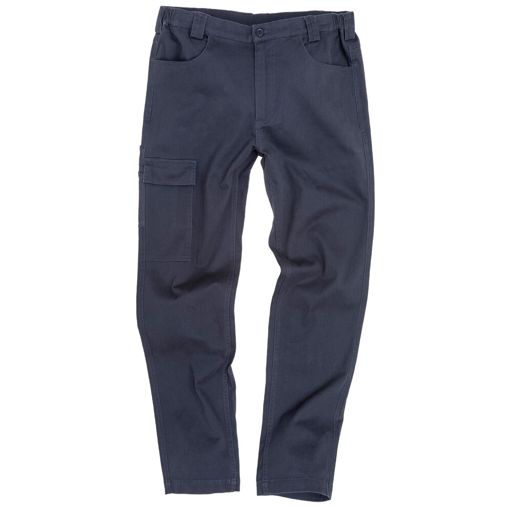 (M, Navy) Work-Guard By Result Mens Stretch Slim Leg Chinos