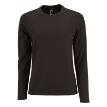 (M, Deep Black) SOLS Womens/Ladies Imperial Long Sleeve T-Shirt
