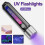 Black UV Flashlight for Hygiene Inspection and Outdoor Detection, USB Rechargeable Compact Blacklight Torch 3