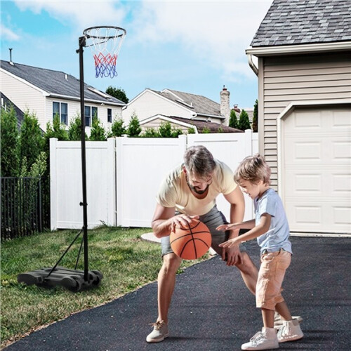 Freestanding Netball Post 245.5-305 cm Height Adjustable Portable w/ Wheels 2