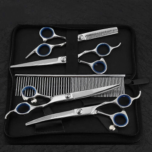 5-in-1 Sharp Curved Scissors Set for Professional Dog Fur Grooming 2