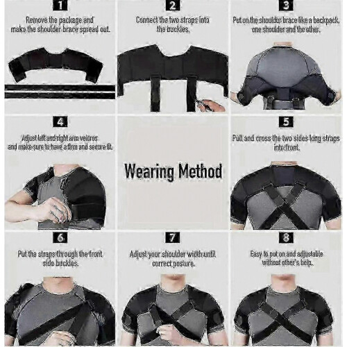 Adjustable Double Shoulder Support Brace for Pain Relief and Stabilization, Breathable Compression Support for Daily Use 1