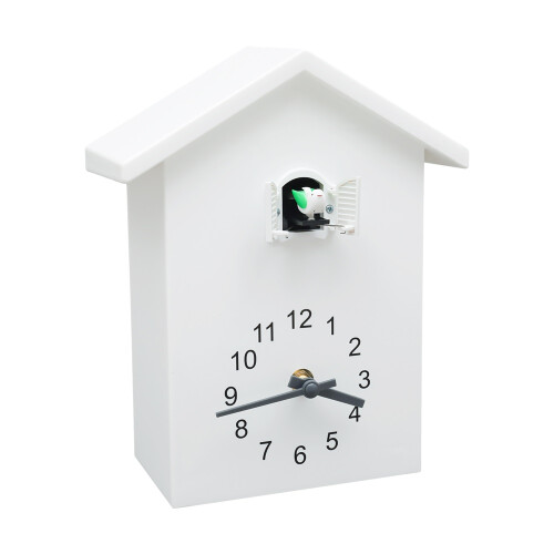 Modern Wall Clock House Shape Decor (White)