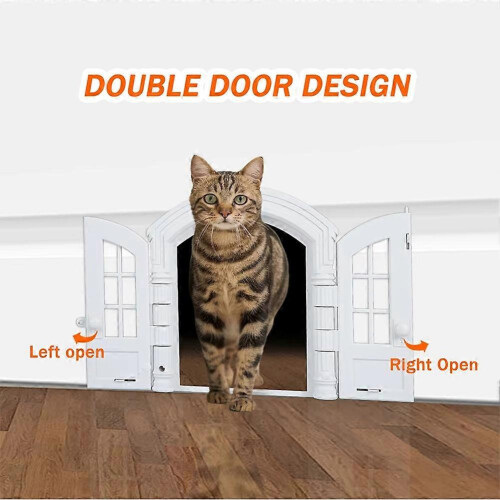 French Double Door ABS Cat Dog Pet Hole Free Entry Exit 2