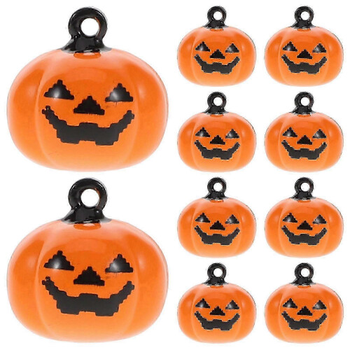 Pumpkin-Shape Copper Bells 20-Piece Orange Set for Pets 2