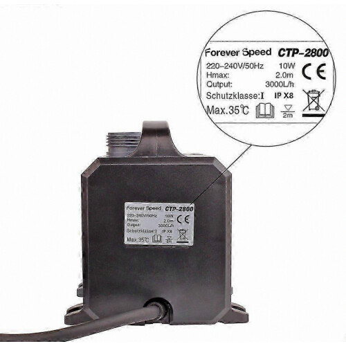 Energy Efficient 3000 L/H Filter Pump for Streams and Water Features, Low Consumption Water Pump with Durable Performance 1