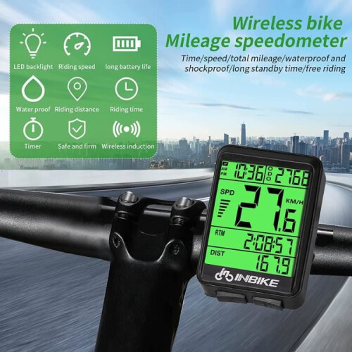 Draadloze fietscomputer - GOTOSEEU - IP54 waterdicht - Verlicht display - Multifunctioneel - Stopwatch 1