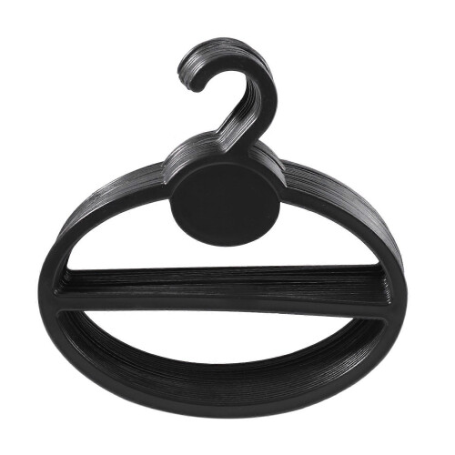 60x Porta sciarpe, scialli e cravatte ovali in plastica, organizer e appendiabiti, colore nero 2