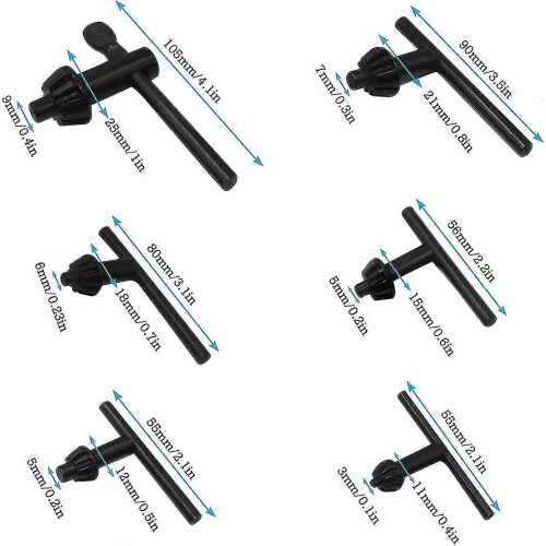 Universal Drill Chuck Key Set 6Pcs 4-20mm Fits Most Drill Chucks 1